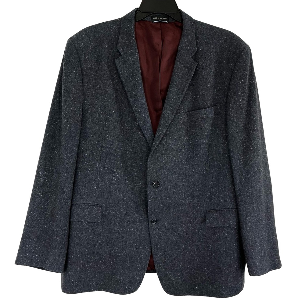Tommy Hilfiger Men's L50 Wool Blend Sport‎ Coat Blazer Gray Tweed Elbow Patches